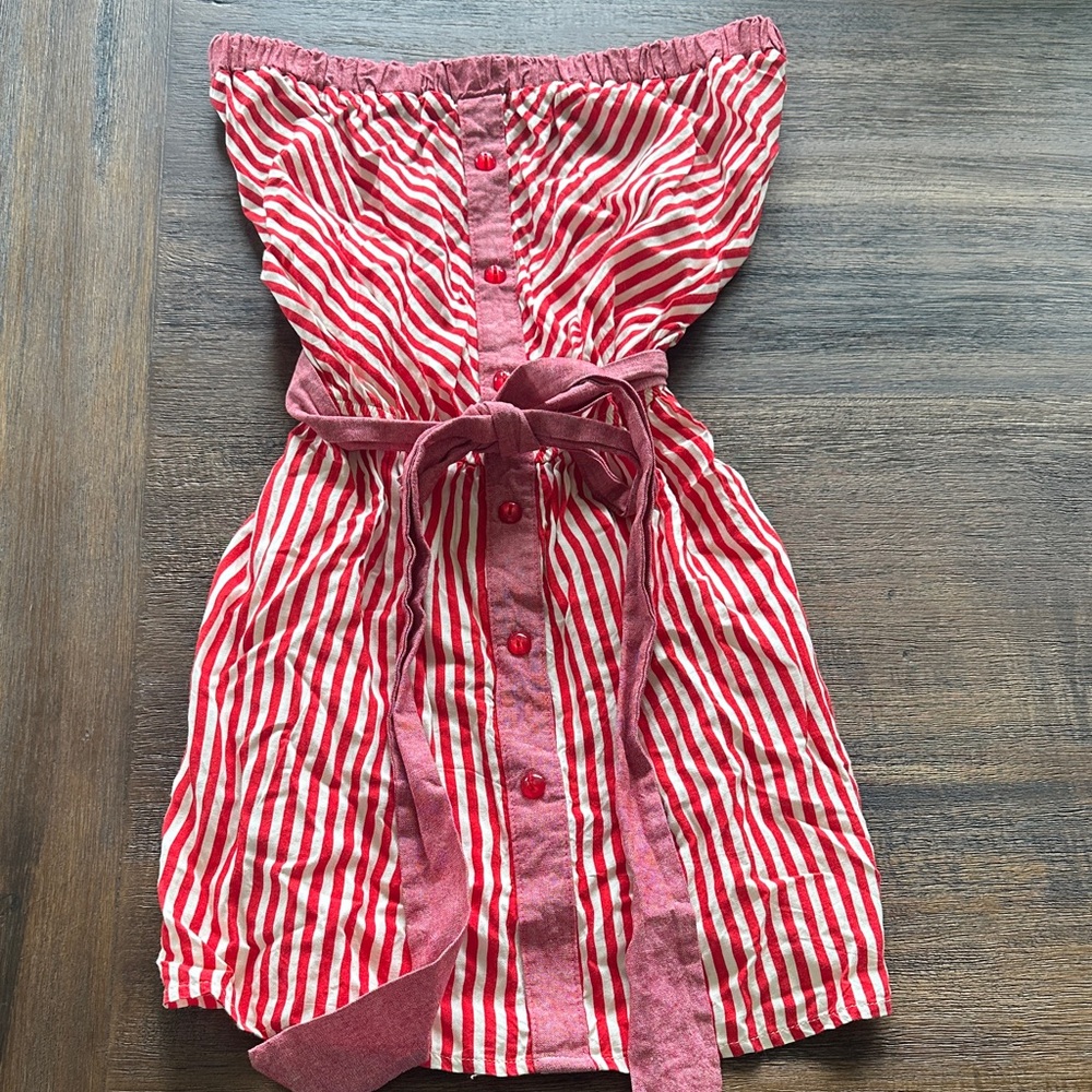 Candycane Striped Strapless Top